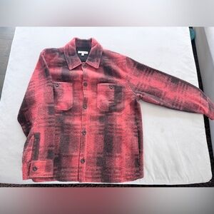 Banana Republic Red and Black Plaid Coat